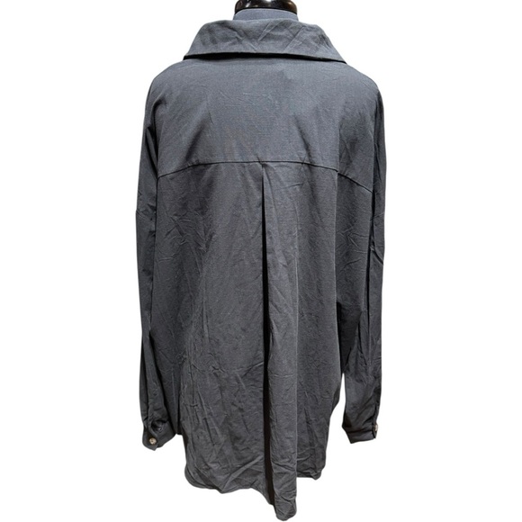 NWT IN’VOLAND Oversized 100% Cotton Black Button Down Blouse Size 24W - Picture 4 of 5